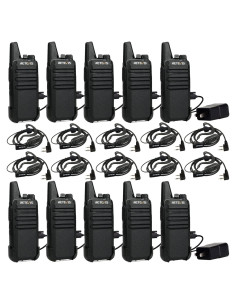 Retevis RT22 Walkie Talkies Recargables 2 Pines Negro