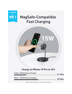 Cargador Inalámbrico Anker MagGo 2 en 1 Carga Rápida 15W 2
