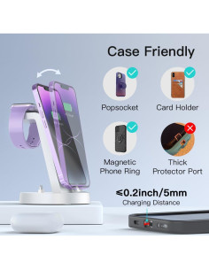 Estación de Carga Rápida 3 en 1 DUMTERR para iPhone y Apple Watch 2