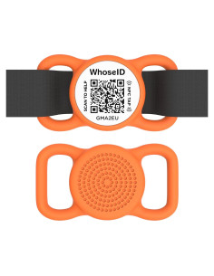Etiqueta de Identificación para Perro WhoseID Naranja QR NFC