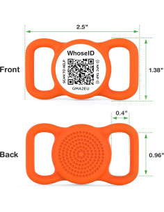 Etiqueta de Identificación para Perro WhoseID Naranja QR NFC 2