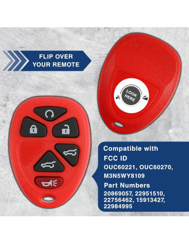 2X Llave Remota KeylessOption para Cadillac y Chevrolet