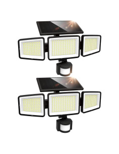 UME Luces Solares Exteriores 302 LED 3000LM 2 Paquete