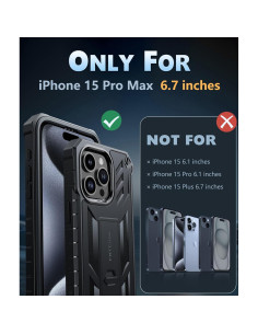 Funda FNTCASE para iPhone 15 Pro Max con Soporte y Protector 2