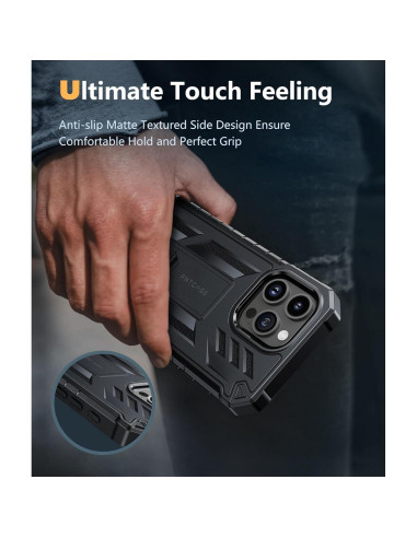 Funda FNTCASE para iPhone 15 Pro Max con Soporte y Protector