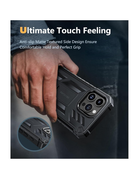 Funda FNTCASE para iPhone 15 Pro Max con Soporte y Protector
