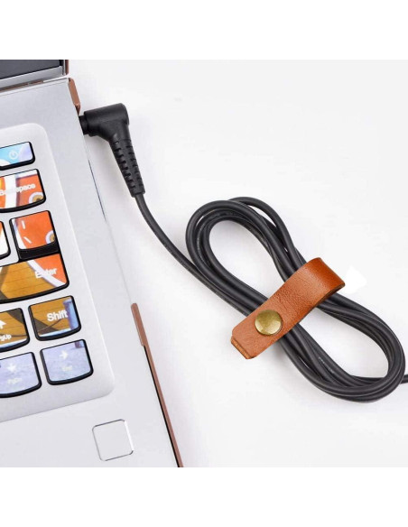 10 Pcs Sujetadores de Cables de Cuero Pengxiaomei Marrón