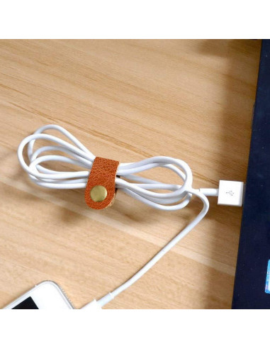 10 Pcs Sujetadores de Cables de Cuero Pengxiaomei Marrón