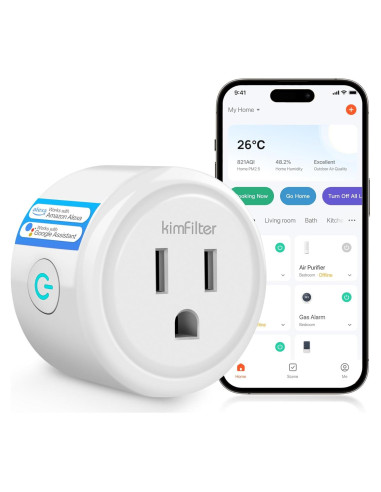 Enchufe Inteligente WiFi KimFilter 5.79cm Control por App