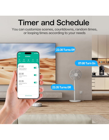 Enchufe Inteligente WiFi KimFilter 5.79cm Control por App