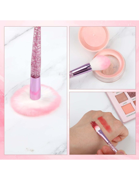 Juego de 10 Brochas de Maquillaje Rosa Salbsever