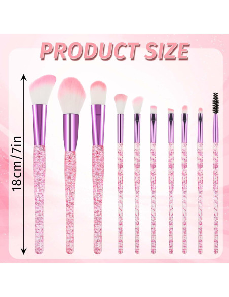 Juego de 10 Brochas de Maquillaje Rosa Salbsever