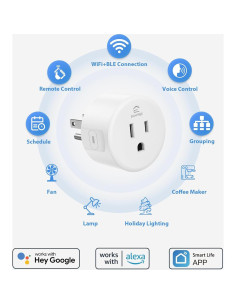 Enchufe Inteligente EIGHTREE ET01 WiFi Control Remoto 2 Pzs 2