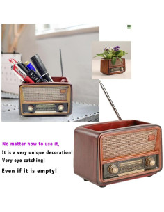 Soporte para bolígrafos Radio Retro Divertida Vida Resina 2