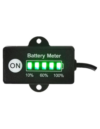 Indicador de Batería 12V Aomlike LED 5 Segmentos Negro