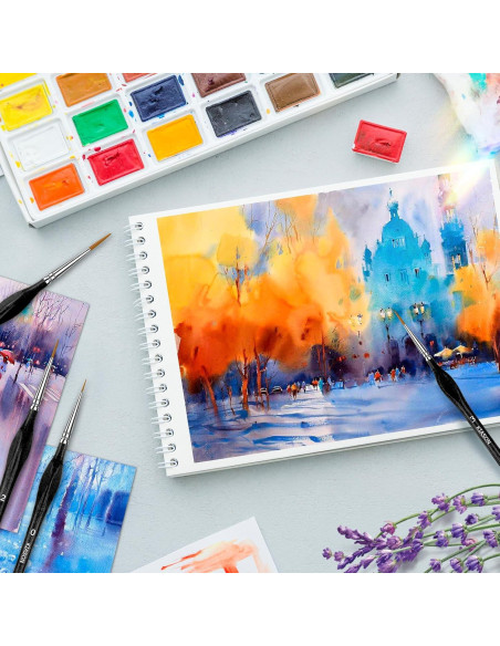 Set de 10 Pinceles KIASON para Pintura Detallada Negro Set de 10 Pinceles KIASON para Pintura Detallada Negro