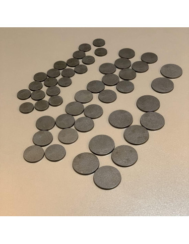 Bases Redondas de Plástico NC EBCO 50 Pcs 25mm 32mm 40mm