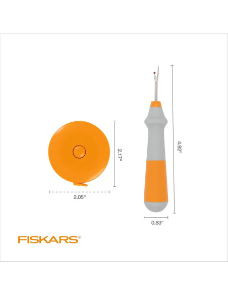 Juego de Desbarbador y Cinta Métrica Fiskars 1.5m
