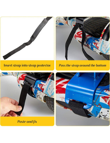 8 Correas Ajustables Frienda para Hoverboard + 4 Protectores