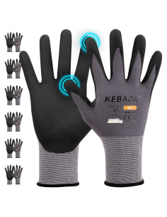 Guantes de Trabajo Kebada W2 Medianos Nitrilo 6 Pares