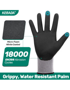 Guantes de Trabajo Kebada W2 Medianos Nitrilo 6 Pares 2