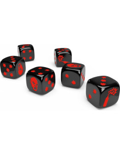 Dados Especiales Zombicide CMON 12 Piezas Blanco y Negro 2