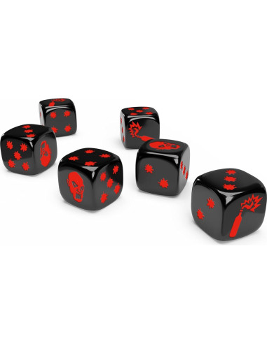 Dados Especiales Zombicide CMON 12 Piezas Blanco y Negro
