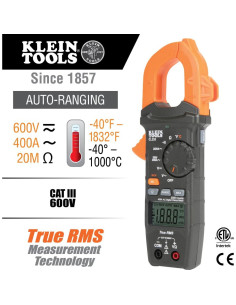 Medidor de Pinza Klein Tools CL220 400A CA TRMS Temperatura 2