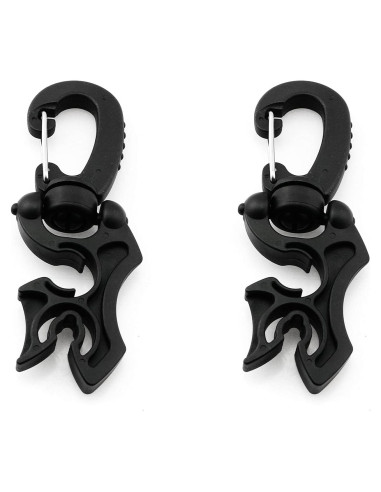 Soporte de Manguera de Buceo Doble Heyous 2 Piezas Negro
