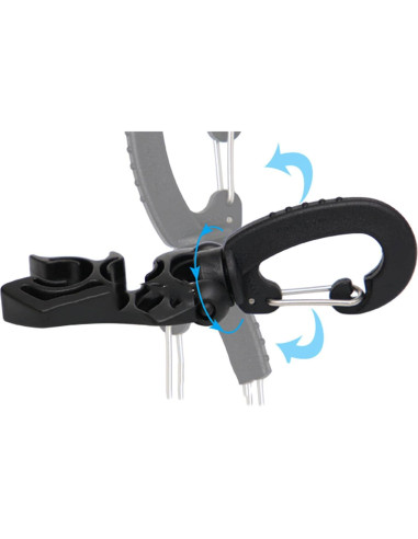 Soporte de Manguera de Buceo Doble Heyous 2 Piezas Negro