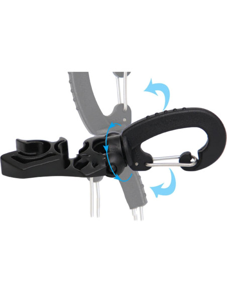 Soporte de Manguera de Buceo Doble Heyous 2 Piezas Negro