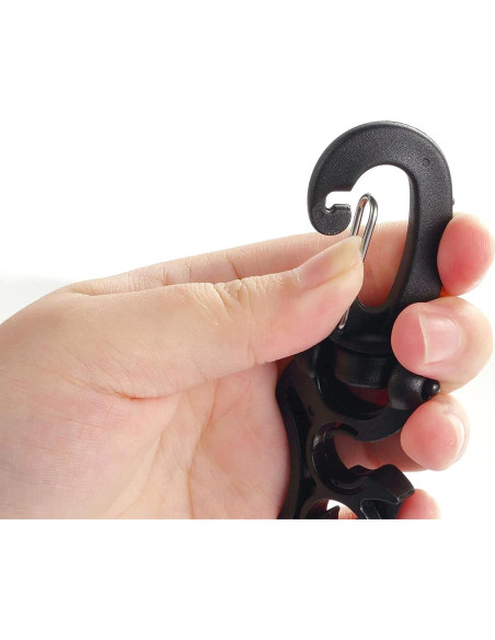 Soporte de Manguera de Buceo Doble Heyous 2 Piezas Negro