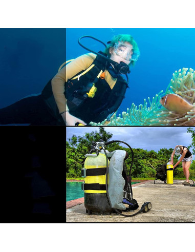 Soporte de Manguera de Buceo Doble Heyous 2 Piezas Negro