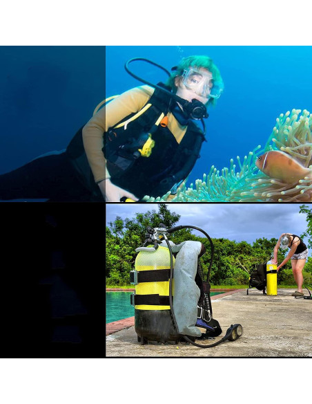 Soporte de Manguera de Buceo Doble Heyous 2 Piezas Negro