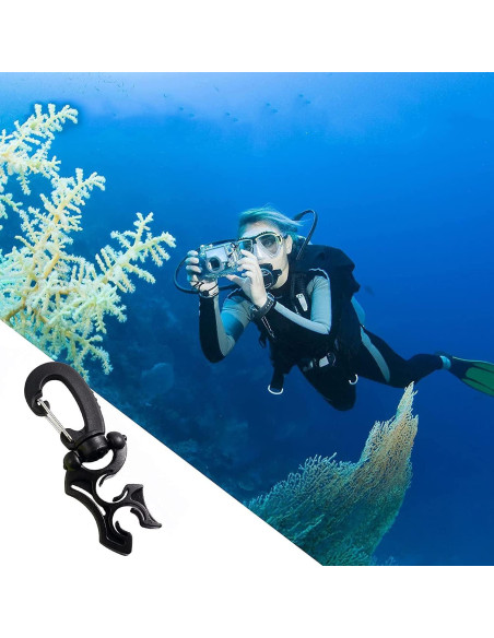 Soporte de Manguera de Buceo Doble Heyous 2 Piezas Negro