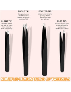 Kit de Pinzas Yougai 9 Piezas Acero Inoxidable Estuche 2