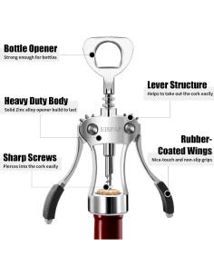 Abridor de Vino Eispap 2004-5 Ergonómico de Zinc 2