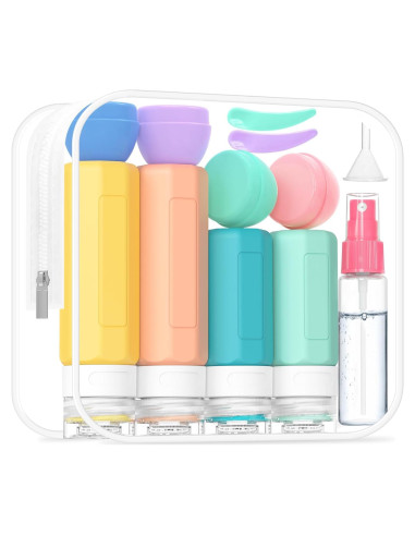 17 Piezas Botellas de Viaje Ruinovate Aprobadas TSA