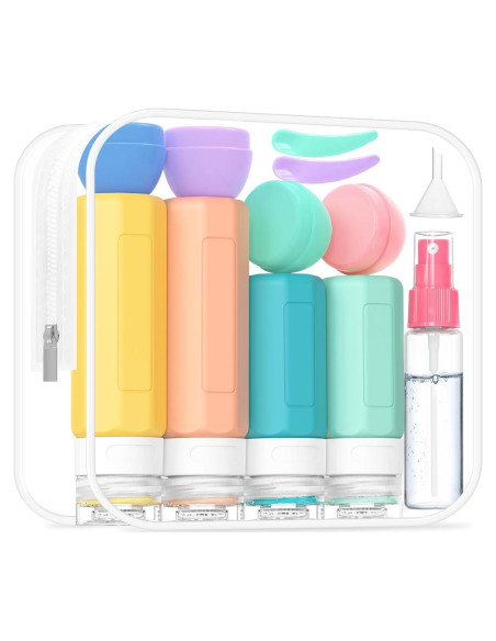 17 Piezas Botellas de Viaje Ruinovate Aprobadas TSA