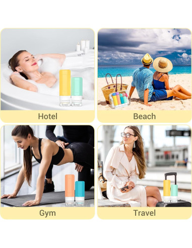 17 Piezas Botellas de Viaje Ruinovate Aprobadas TSA