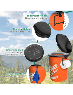 Asiento de Inodoro PAHTTO para Cubo de 19L con Cojín 2