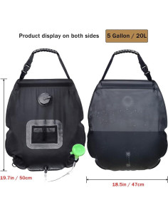Bolsa de Ducha Solar NODG 20L con Manguera y Cabezal 2