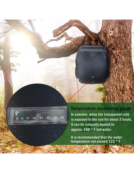 Bolsa de Ducha Solar NODG 20L con Manguera y Cabezal