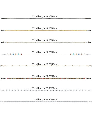 Cadena para Gafas Damanse 8 Piezas Coloridas para Mujeres