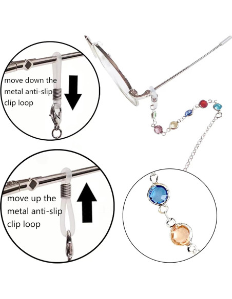 Cadena para Gafas Damanse 8 Piezas Coloridas para Mujeres Cadena para Gafas Damanse 8 Piezas Coloridas para Mujeres