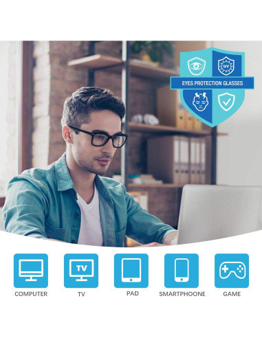 Gafas AOSM Anti Luz Azul Cuadradas UV400 para Adultos