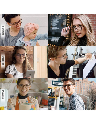 Gafas AOSM Anti Luz Azul Cuadradas UV400 para Adultos