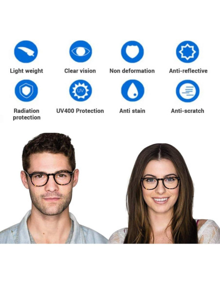 Gafas AOSM Anti Luz Azul Cuadradas UV400 para Adultos