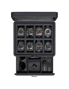 Caja de Reloj Rothwell 8 Compartimentos con Cajón Valet