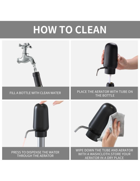 CIRCLE JOY Abrebotellas Eléctrico con Aerador y Tapón - Negro